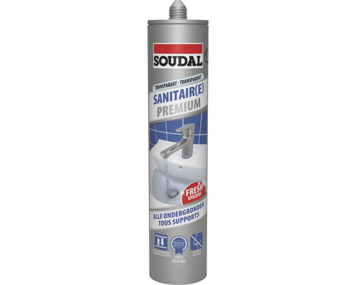 SOUDAL Sanitairkit azijnzuurvrij transparant kitkoker 310 ml Soudal Sanitair siliconenkit Premium, transparant, patroon