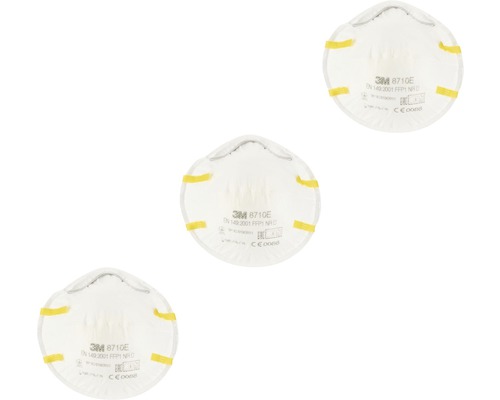 Drie ademhalingsmaskers van het type FFP1