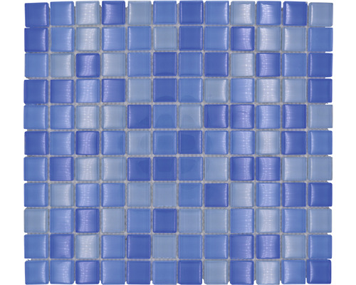 Mozaïektegel glas XCM 8222 blauw mix 30,5x32,5 cm