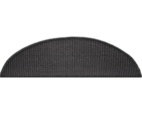 Trapmat Sisal zwart 20x56 cm Halfronde trapmat van textiel