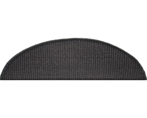 Trapmat Sisal zwart 16x56 cm + 4 cm omslag trapkant