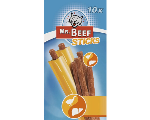 MR. BEEF Kattensnack sticks gevogelte en lever 10 st Mr. Beef Sticks kattensnack 10 stuks
