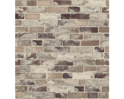 Close-up van een wandbekleding met baksteenmotief