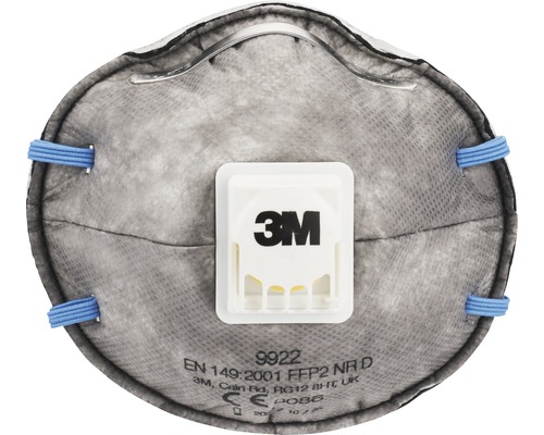 3M Fijnstofmasker tegen geuren 9922C2N met ventiel, 2 stuks
