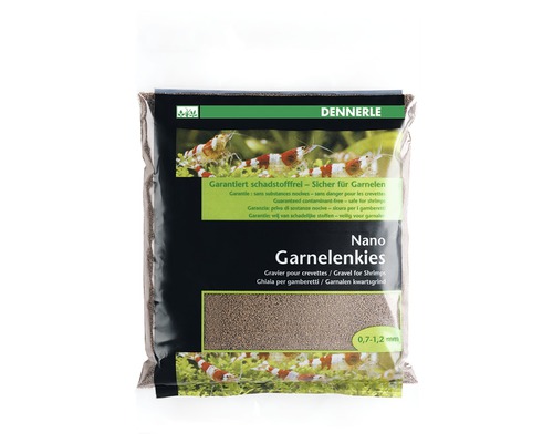 DENNERLE Aquariumgrind voor garnalen Nano Sulawesi zwart 2 kg Dennerle Nano Garnalenkies in zak, korrelgrootte 0,7 tot 1,2 millimeter