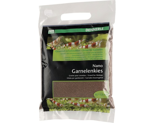 DENNERLE Aquariumgrind voor garnalen Nano Bornea bruin 2 kg Verpakking Nano Garnalenkies van het merk Dennerle, korrelgrootte 0,7 tot 1,2 millimeter