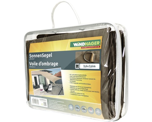 Windhager Zonnescherm Riviera 3,6x3,6 meter in verpakking