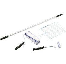 Verfrollerset met telescopische steel, verfroller en afstrijfrooster