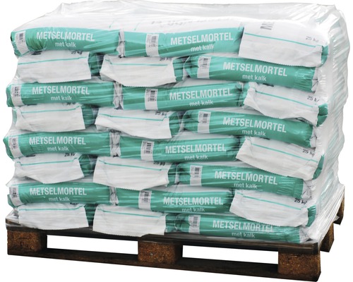Pallet metselmortel met kalk, elk 25 kg