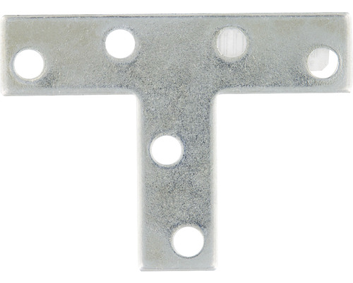 T-vormige verbindingsplaat van metaal met boorgaten