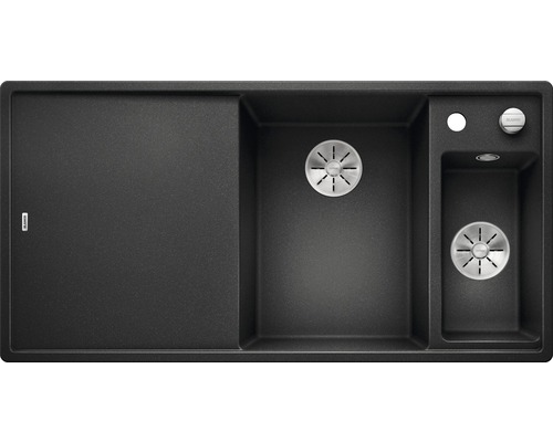 Spoelbak met afdruiprek en twee wasbakken