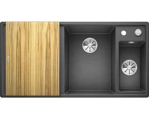 Spoelbak van silgranit met snijplank