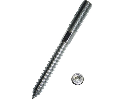 DRESSELHAUS Stokschroef 10x180 mm galv. verzinkt, 20 stuks Draadstift met metrische schroefdraad en houtschroefdraad