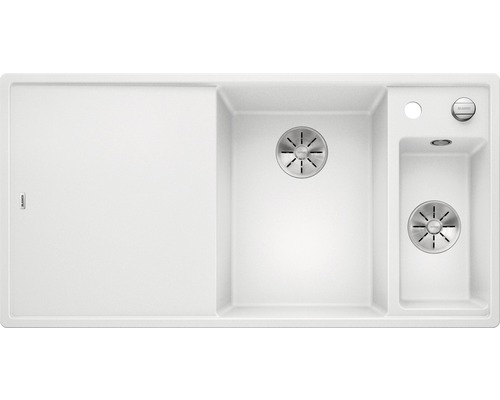 BLANCO Spoelbak Axia III 6 S wit 51x100 cm Spoelbak met afdruiprek en twee wasbakken