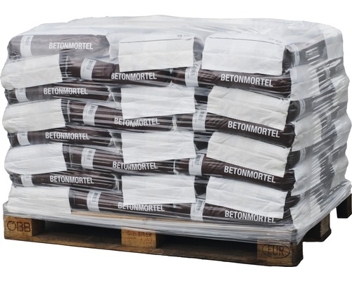 Pallet met zakken betonmortel