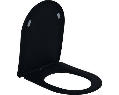 Wc-bril mat zwart met quick-release en softclose