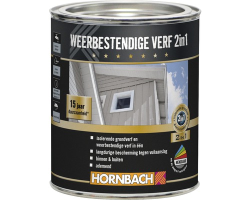 HORNBACH Weerbestendige verf 2in1 bruin 750 ml Blik met weerbestendige 2-in-1 verf van Hornbach