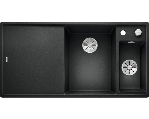 Spoelbak met afdruiprek en twee wasbakken