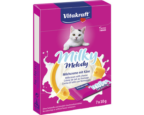 VITAKRAFT Kattenmelk Milky melody kaas 7 x 10 gr Vitakraft Milky Melody melkcrème met kaas, 7 maal 10 gram