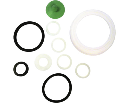 Afdichtingsset met diverse afdichtringen en een afdichtschijf