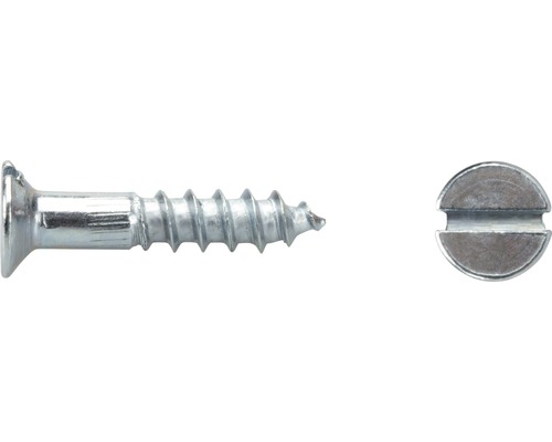 DRESSELHAUS Houtschroef platte kop 2,0x16 mm sleuf DIN 97 galv. verzinkt, 100 stuks Houtschroef met verzonken kop en sleuf