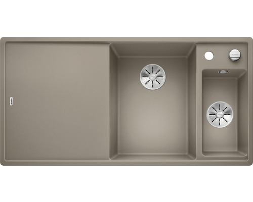 BLANCO Spoelbak Axia III 6 S tartufo 51x100 cm Spoelbak met afdruiprek en twee wasbakken