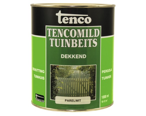 TENCO Tencomild dekkend tuinbeits parelwit 1 l Blik Tencomild Tuinbeits dekkend voor schutting en tuinhuis