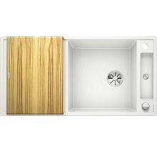 Spoelbak met houten snijplank