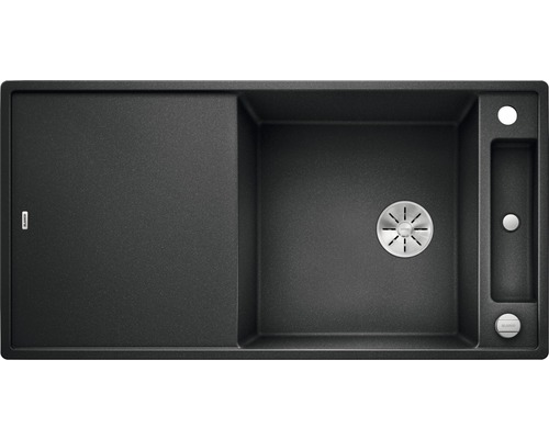 BLANCO Spoelbak Axia III XL 6 S antraciet 51x100 cm Bovenaanzicht van een spoelbak met afdruiprek