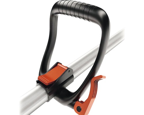 Detailopname van een tuingereedschap handgreep met bedieningselement