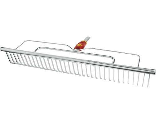 Metalen hark met tanden en handvat