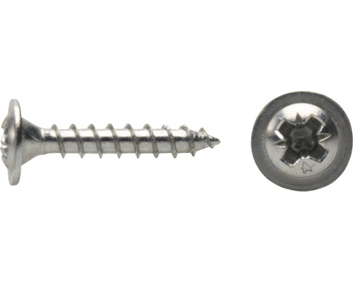 DRESSELHAUS Achterwandschroef 3,0x20 mm galv. verzinkt, 100 stuks Verzonken schroef met interne zeskant, zij- en vooraanzicht