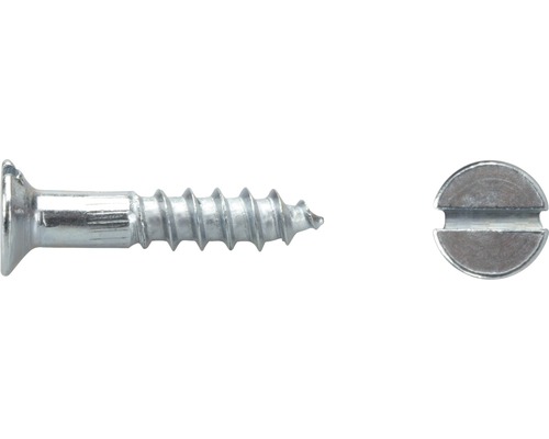 DRESSELHAUS Houtschroef platte kop 2,5x12 mm sleuf DIN 97 galv. verzinkt, 100 stuks Houtschroef met verzonken kop en gleuf