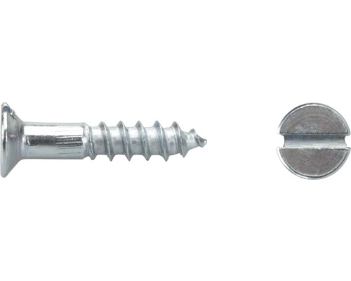 DRESSELHAUS Houtschroef platte kop 2,0x10 mm sleuf DIN 97 galv. verzinkt, 100 stuks Houtschroef met verzonken kop en sleuf