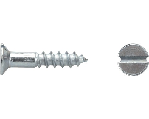 DRESSELHAUS Houtschroef platte kop 2,0x8 mm sleuf DIN 97 galv. verzinkt, 100 stuks Houtschroef met verzonken kop en gleuf