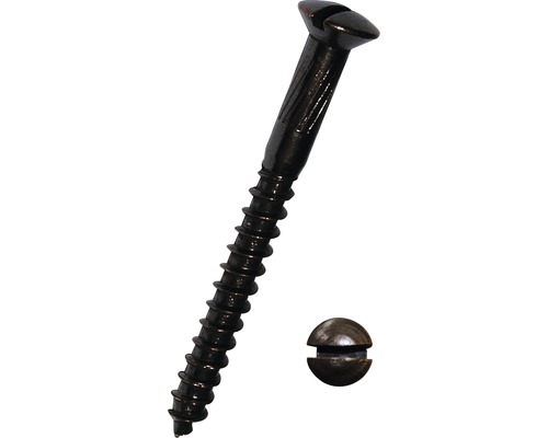 DRESSELHAUS Houtschroef lenskop sleuf 3x25 mm DIN 95 gebruineerd, 200 stuks Houtschroef met bolkop en bijpassende afdekkap
