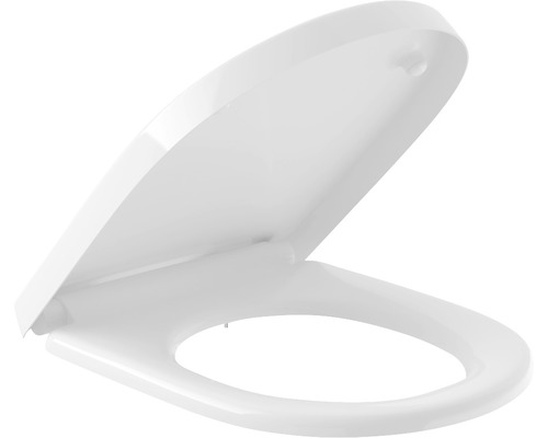 Witte toiletbril met open deksel