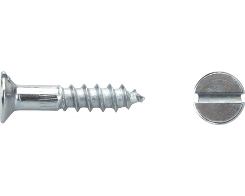DRESSELHAUS Houtschroef platte kop 2,0x20 mm sleuf DIN 97 galv. verzinkt, 100 stuks Houtschroef met verzonken kop en gleuf