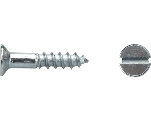 DRESSELHAUS Houtschroef platte kop 2,5x10 mm sleuf DIN 97 galv. verzinkt, 100 stuks Houtschroef met verzonken kop en gleuf
