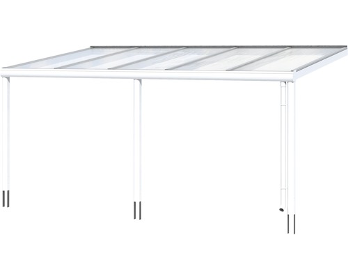 Vrijstaande terrasoverkapping met lichtdoorlatende elementen