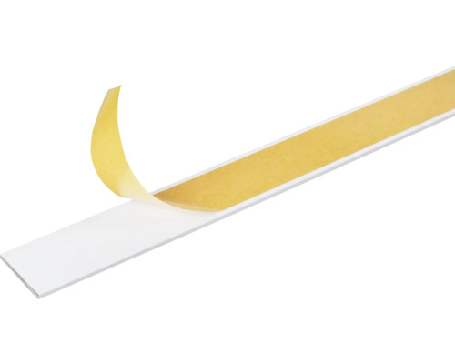 GAH.ALBERTS Platte stang zelfklevend 30x3 mm kunststof wit, 100 cm Witte plint met plakstrip