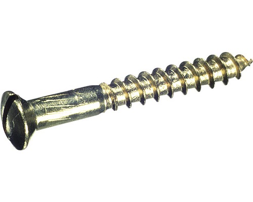 DRESSELHAUS Houtschroef lenskop sleuf 5x50 mm DIN 95 messing verchroomd, 200 stuks Houtschroef met verzonken kop en sleuf