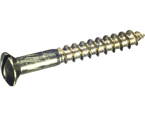 DRESSELHAUS Houtschroef lenskop sleuf 3,5x25 mm DIN 95 messing verchroomd, 200 stuks Houtschroef met sleuf