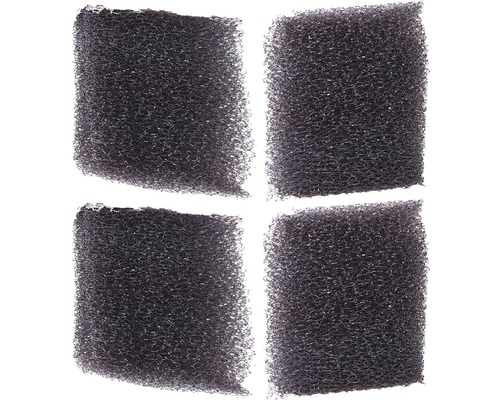 Vier zwarte filtersponzen