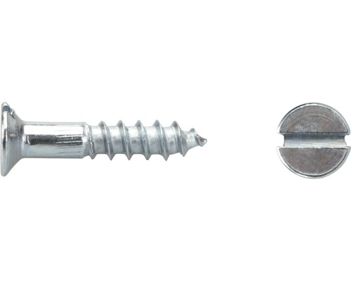 DRESSELHAUS Houtschroef platte kop 2,5x25 mm sleuf DIN 97 galv. verzinkt, 100 stuks Houtschroef met verzonken kop en sleuf