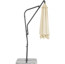 Vrijhangende parasol met parasolvoet
