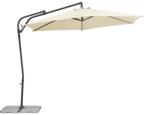 Vrijhangende parasol met voet voor de tuin of het terras
