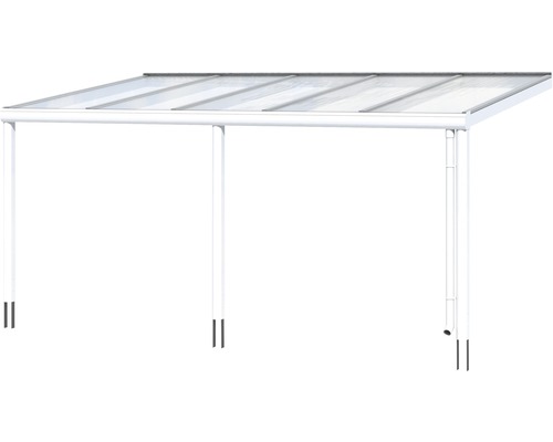 Vrijstaande carport met doorzichtig dak