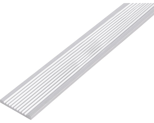 GAH.ALBERTS Platte stang geribbeld 40x3 mm aluminium zilver, 100 cm Geribbelde aluminium randafwerking