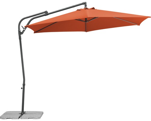 Vrijhangende parasol met betonnen voet voor de tuin